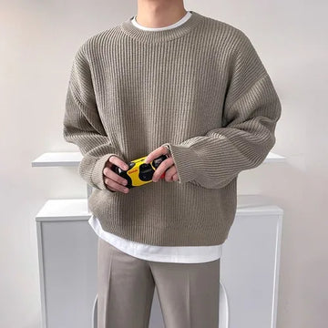 WIAOFELLAS  -  Vintage Sweaters Men O-neck Knitwear Men Pullover Jumpers Green Fashion Clothing Autumn Winter Tops Men Knitted Sweatshirts C08